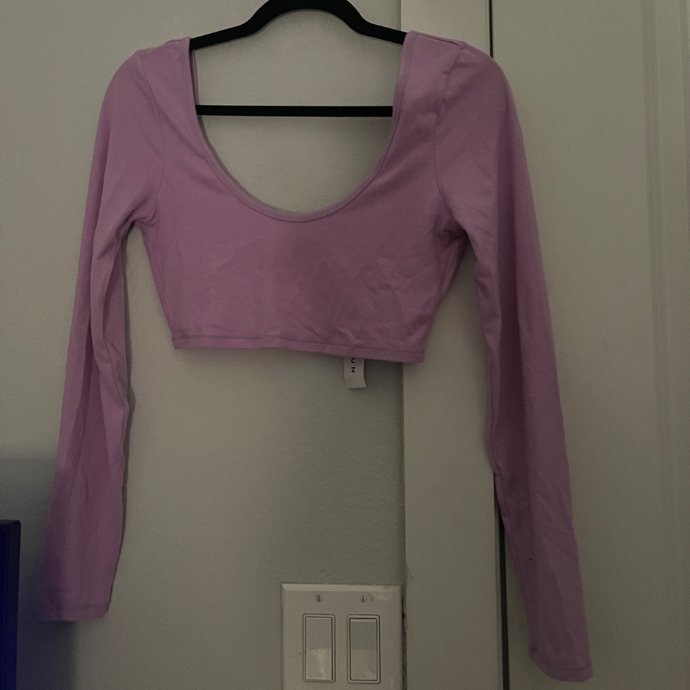 Purple Urban Outfitters long sleeve crop top